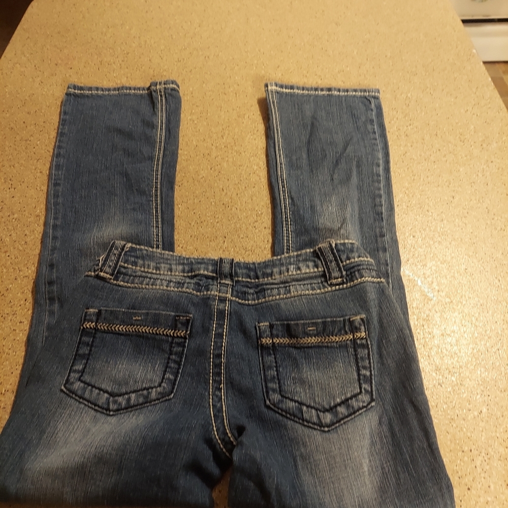 Blue asphalt bootcut jeans short 1 distressed - Picture 7 of 7